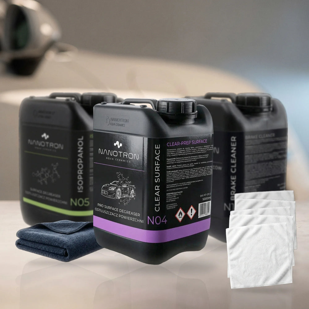 Zestaw 5L dla warsztatu Nanotron – Clear Surface, Brake Cleaner i Izopropanol