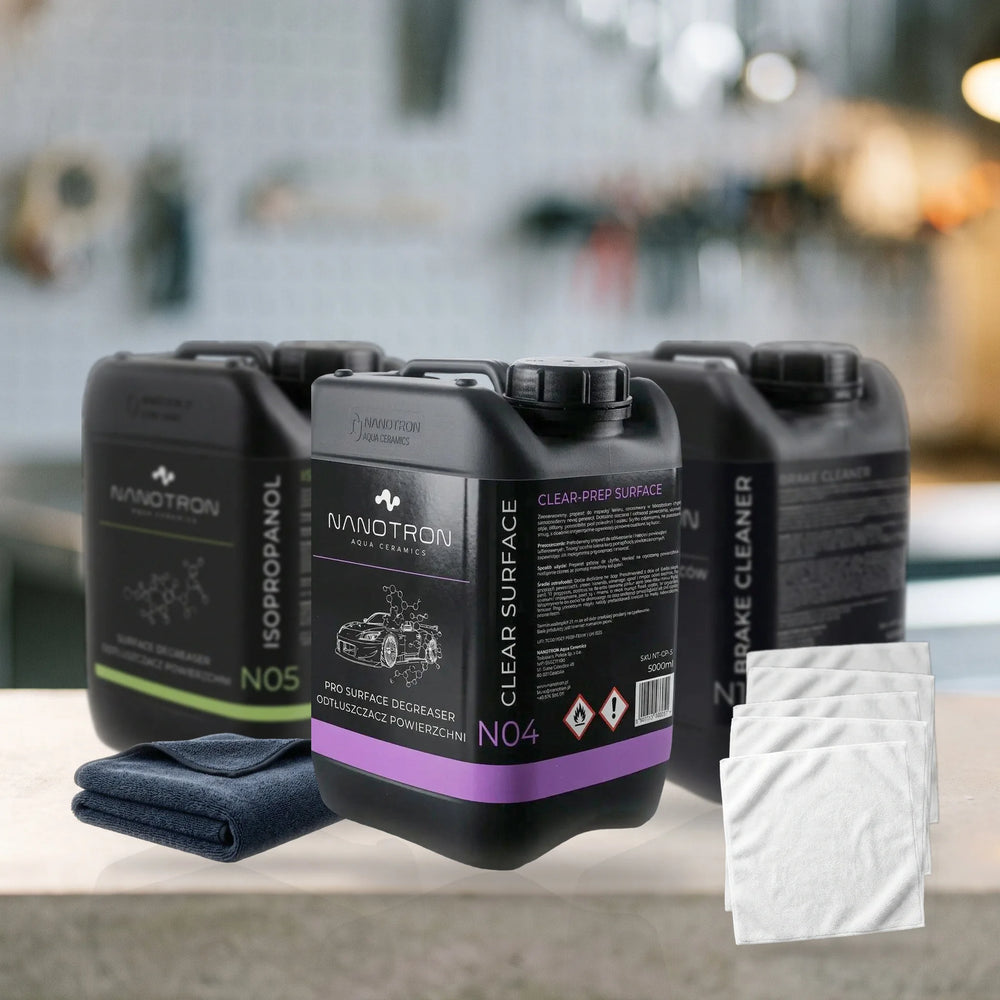 Zestaw 5L dla warsztatu Nanotron – Clear Surface, Brake Cleaner i Izopropanol